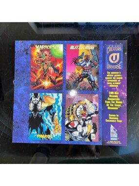 Vintage 1993 Dynamic Entertainment Creators Universe Uncut Promo Card Sheet Feat